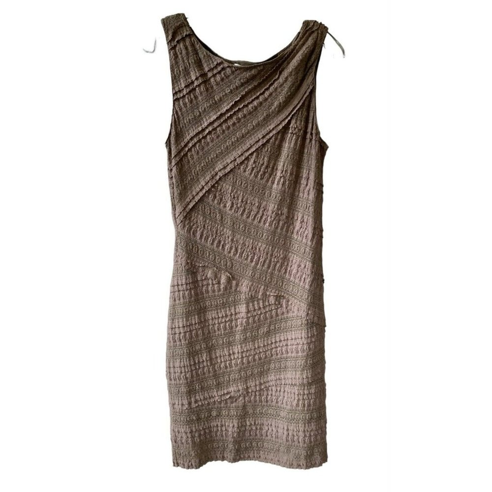 Max Studio Brown Toast Dress Specialty products Celine laced sleeveless‎ Large